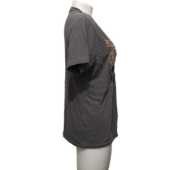 VTG Hard Rock Baltimore Distressed Double Guitar Single Stitch V-Neck Tee SM - Picture 3 of 10